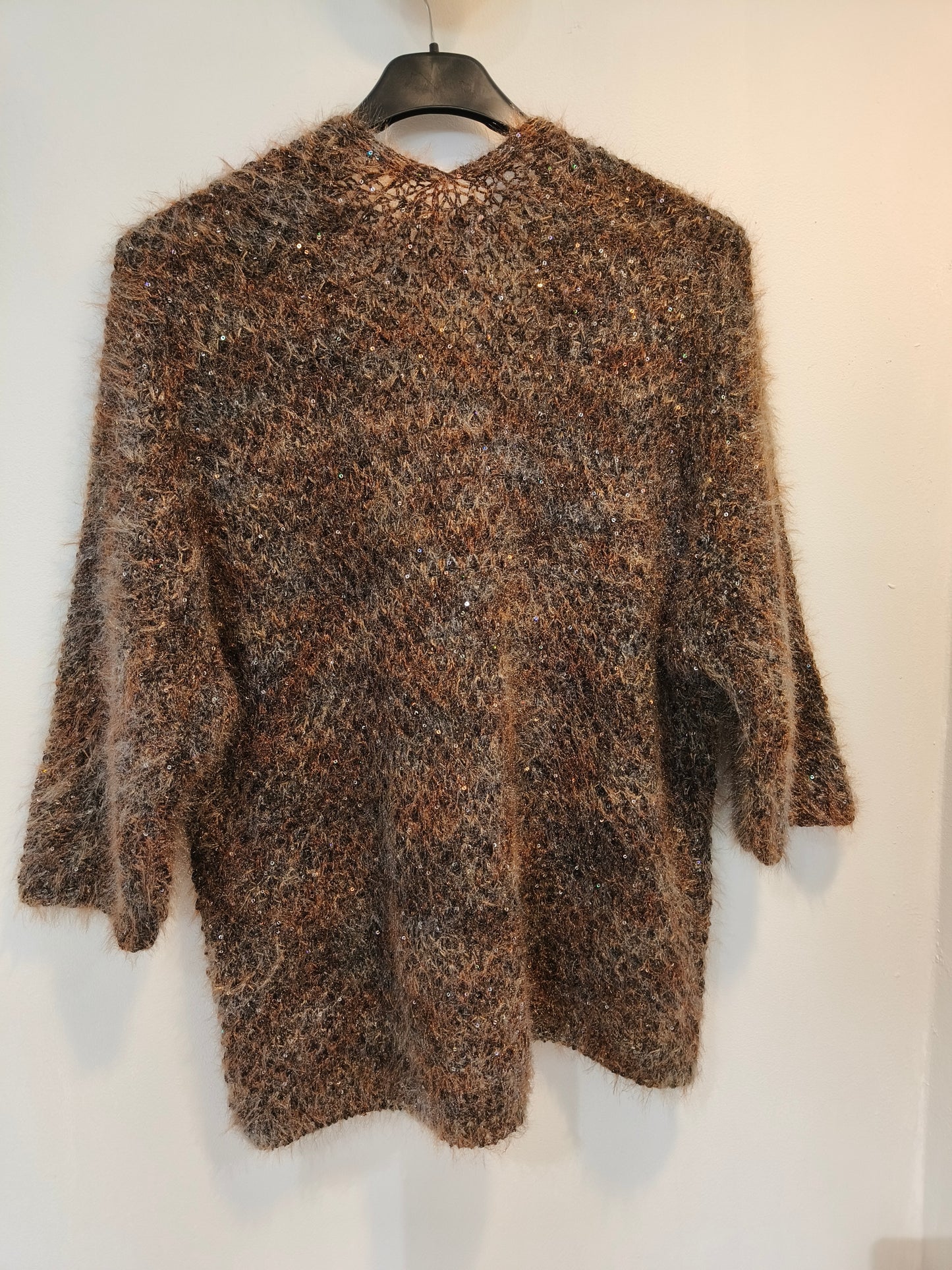 Neuletakki Pail tummanruskea/glitter-Neuleet/Neuletakit-Marc Lauge-Lahja ja sisustus Pussukka Katariina Home Oy