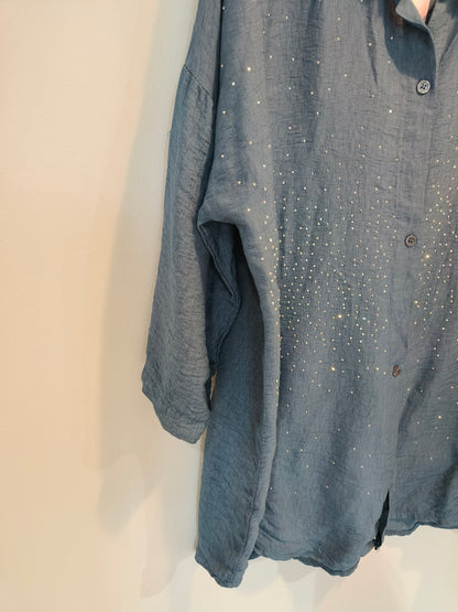 Paitapusero Studs sininen-Puserot-Marc Lauge-Lahja ja sisustus Pussukka Katariina Home Oy