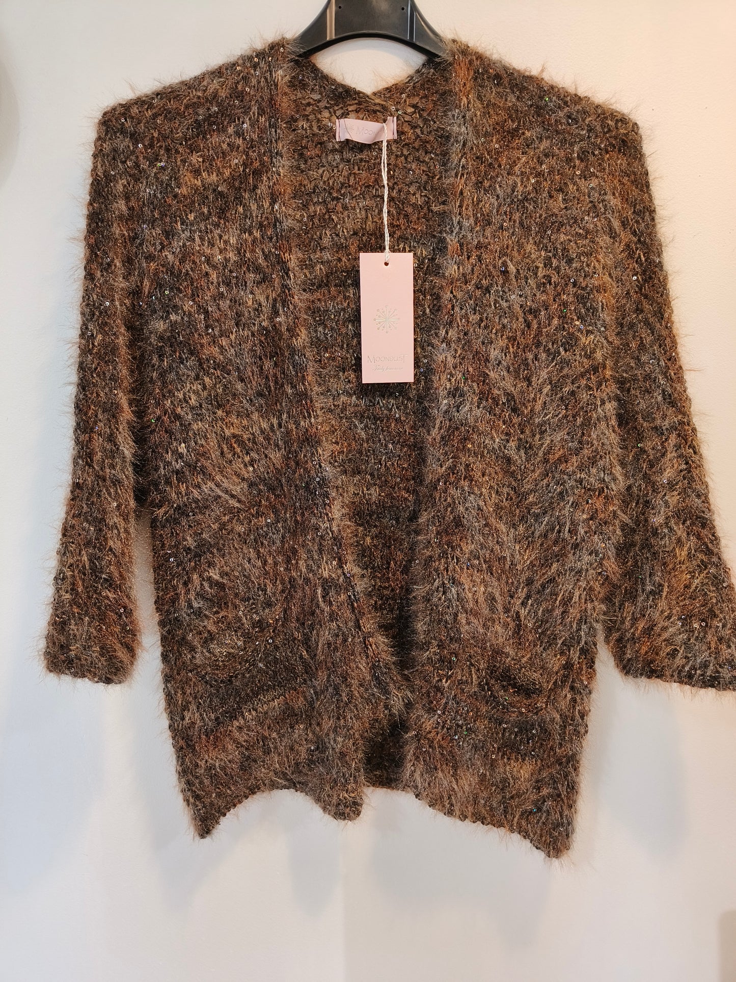 Neuletakki Pail tummanruskea/glitter-Neuleet/Neuletakit-Marc Lauge-Lahja ja sisustus Pussukka Katariina Home Oy