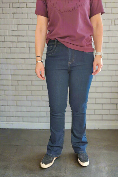 Farkut bootcut Patti tummansininen-Housut/Farkut-MAPP jeans-Lahja ja sisustus Pussukka Katariina Home Oy