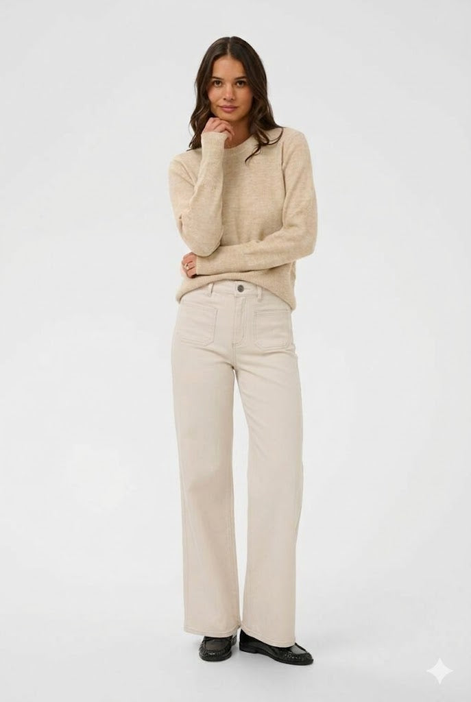 Farkut Brook luonnonvalkoinen Kaffe-Housut/Farkut-Kaffe-Lahja ja sisustus Pussukka Katariina Home Oy