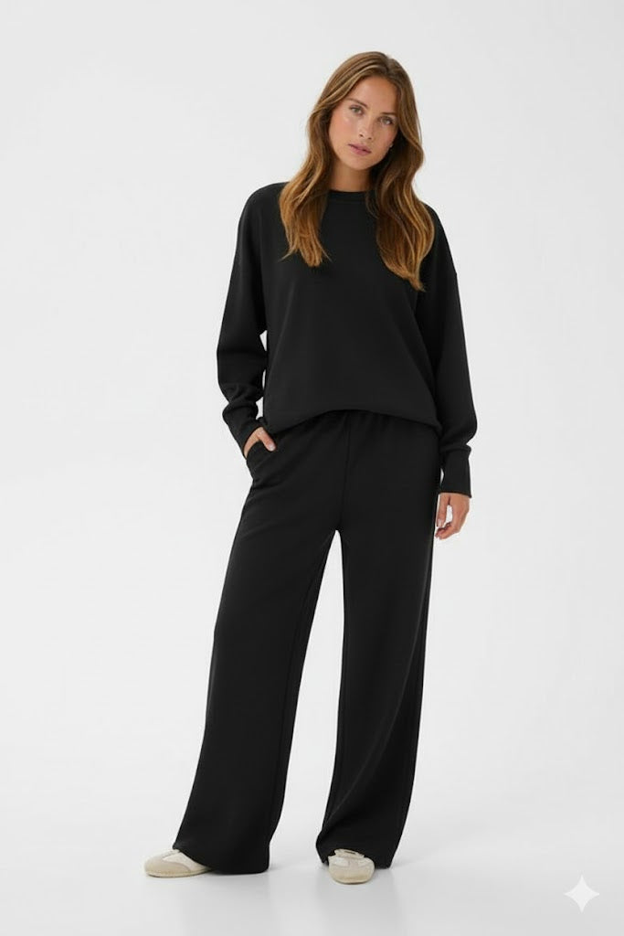 Collegehousut Annika musta-Housut/Farkut-Kaffe-Lahja ja sisustus Pussukka Katariina Home Oy