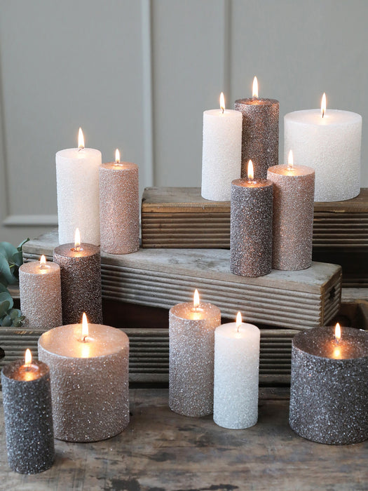 Pöytäkynttilä Glitter eri kokoja-Candles-Chic Antique-Lahja ja sisustus Pussukka